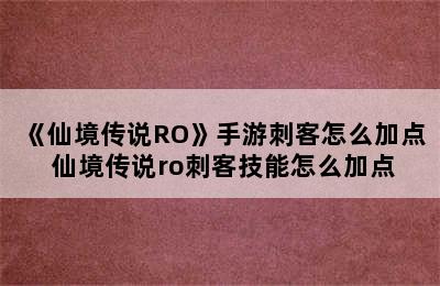 《仙境传说RO》手游刺客怎么加点 仙境传说ro刺客技能怎么加点